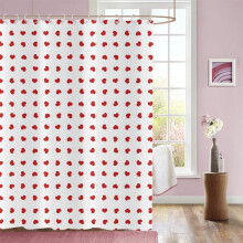 Cortina de ducha impermeable con estampado de corazones para el Día de San Valentín