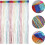 Grey Polyester String Curtain with Silver Glitter, 100 x 3