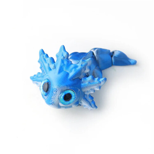 Figuras de salamandras impressas em 3D com articulações móveis e