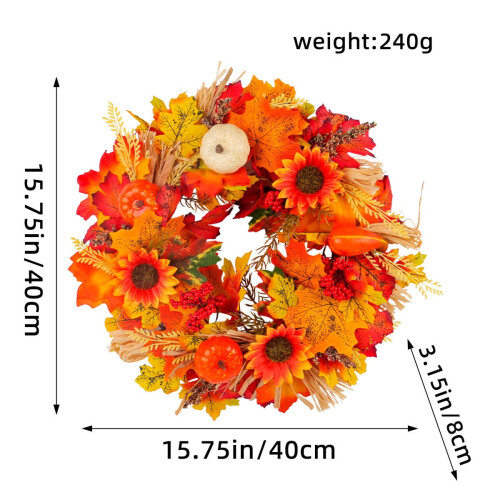 Artificial Pumpkin Berry Wreath 40 cm 1