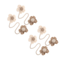 4Pièces Liens Rideaux Boho Tissu Style Pastoral