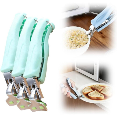 3er-Pack Schüsselgriffe aus Edelstahl mit Silikonpads