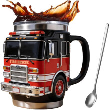Fire Rescue Mug – Handcrafted Fire Truck Design, Durable