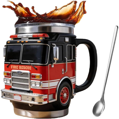 Fire Rescue Mug – Handcrafted Fire Truck Design, Durable