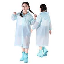 Kinder-Regenponcho aus EVA mit Knöpfen – Hellblau, Einheitsgröße