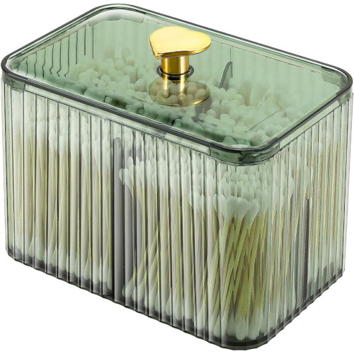 3-Compartment Acrylic Cotton Swab & Pad Storage Box
