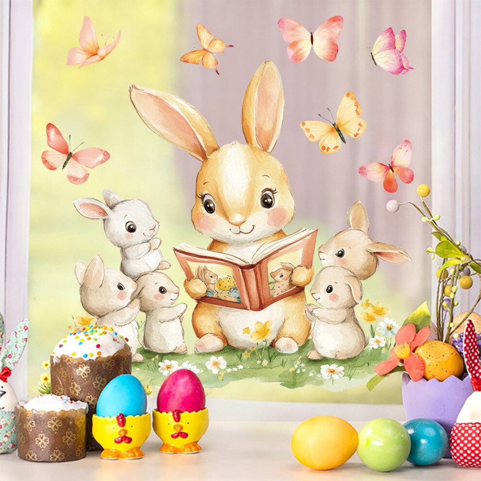 Easter Bunny Window Clings Â Pvc Glass Decals, Pack Of 1 9058772279491