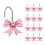 12-Pack Pink Bow Shower Curtain Hooks Resin 1