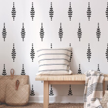 Vinylové nálepky na stenu s kvetinovým motívom – 35,5 x 28,5 cm, 4 listy, 40 kusov