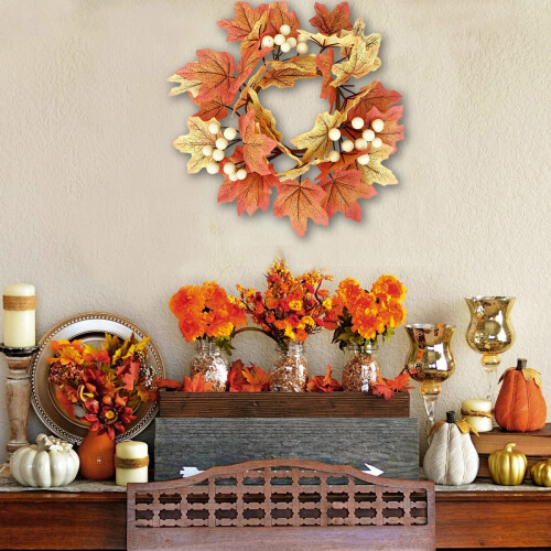 Maple Leaf Garland Wreath 25cm Multicolour 2