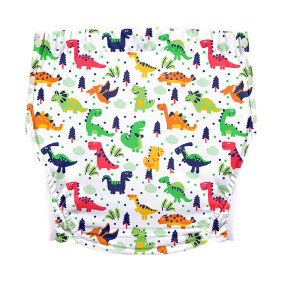 Adult Cloth Diaper Comfortable to Wear Waterproof Sturdy with Snaps Incontinence Dinosaur XXL