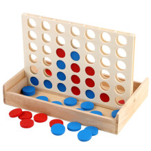 Jeu de société en bois Quatre en Ligne pour enfants, puzzle éducatif, 4 x 15 x 24,5 cm