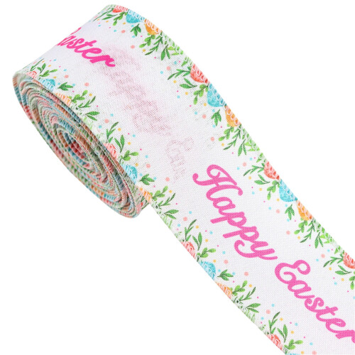 Paashaas lint met draadversteviging, 5 meter