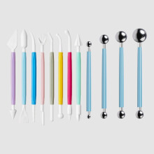 Kit de 12 peças de ferramentas para modelagem em argila, cerâmica e escultura.