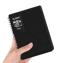 Zwart spiraalgebonden schetsboek (5x7 inch), 70 vellen, 110 g/m², gemengde technieken.