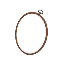 Bastidor de bordado redondo em ABS com revestimento de borracha – 15 cm