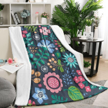 Coperta in flanella con stampa floreale, 50" x 60"