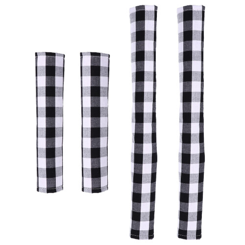 Schwarze Leinen-Gerätegriffbezüge, 4er-Pack