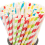Rainbow Striped Paper Straws100Pack 1