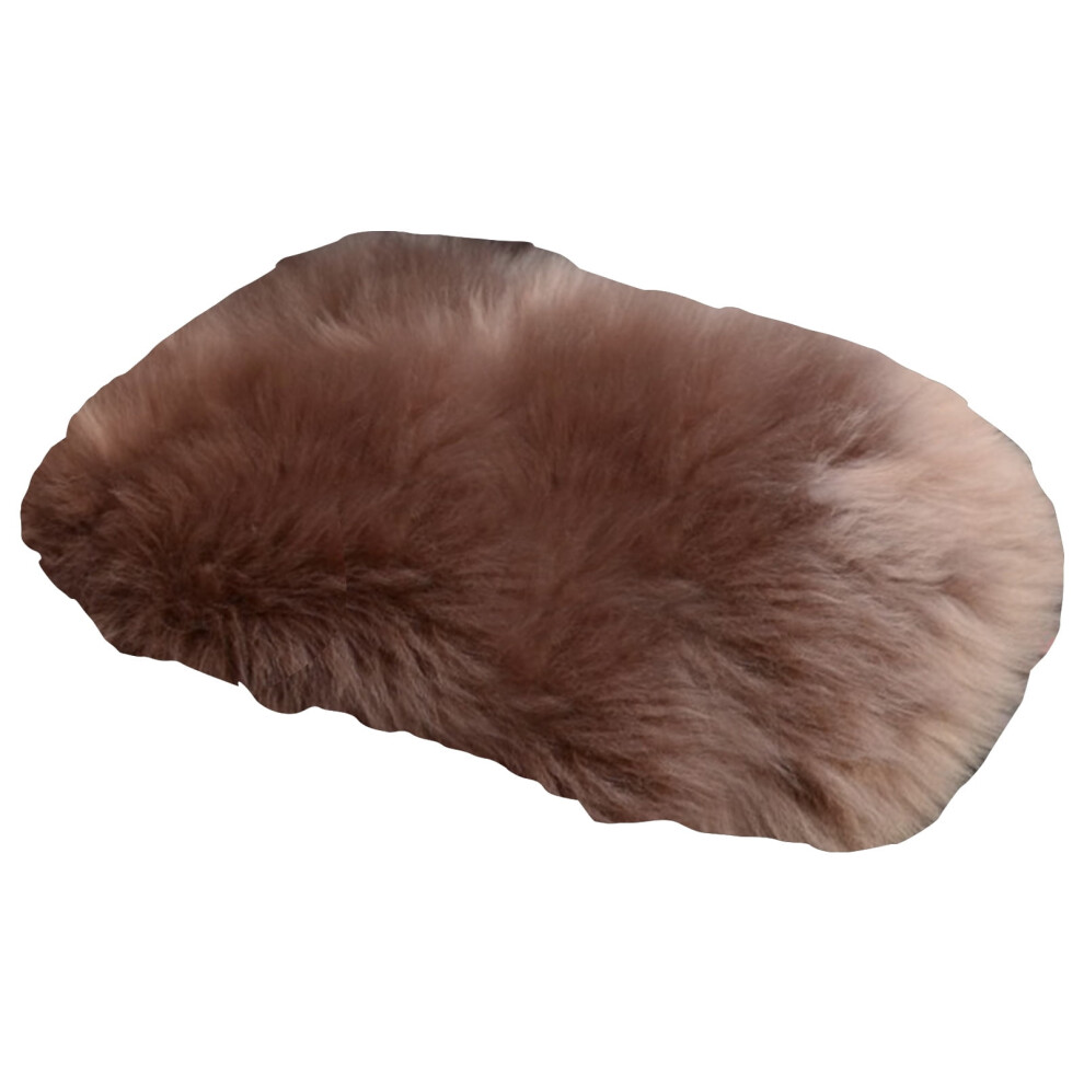 Furry Armrests Cover Car Sheepskin Wool Soft Fluffy Auto Center Console Cover For Suv Truck Interior Mat 9426043115647