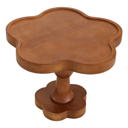 Rustic Wooden Cake Stand – Round High Footed Tray, 17.5 cm 1