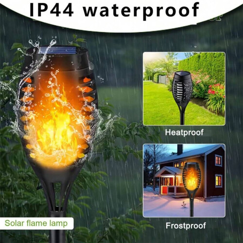8er-Pack Solar-Fackeln mit flackerndem Flammeneffekt 1