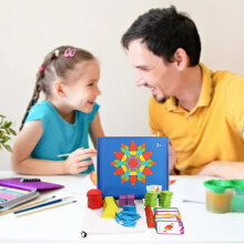 Ensemble de puzzles en blocs de motifs en bois de 155 pièces, formes géométriques pour enfants, éducatif