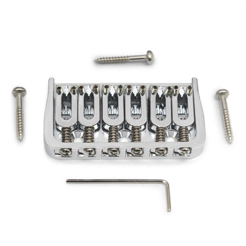 6-String Guitar Fixed Bridge 72.8 Fixed Bridge Body Fittings Alloy Drawing Plate String Bridge Chrome