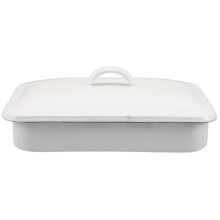 Enamel roasting pan with lid for oven and induction, 1 piece
