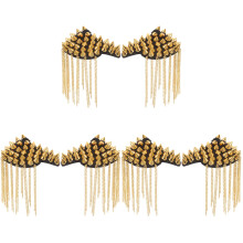 6Pcs Chic Tassel Shoulder Epaulettes with Iron Ccb Cloth for Costumes