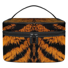 Trousse de maquillage à imprimé tigre pour femme – Grand format voyage cosmétique