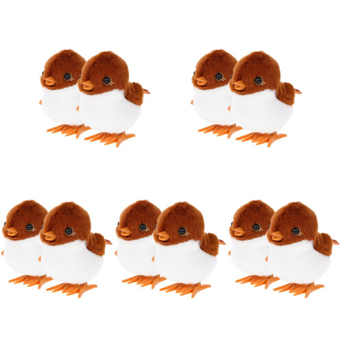 10Stk Braunes Plüsch Wind-Up Tier-Spielzeug -Design