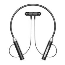 Écouteurs tour de cou Bluetooth sans fil noirs, autonomie de 24 h