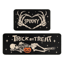 Halloween-Küchenteppich-Set, 2-teilig, 15,7 x 23,6 + 15,7 x 47 Zoll