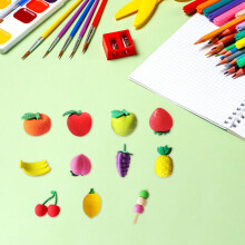 A Group Of 10 Cake Eraser Vegetable Fruit Modeling Eraser 3d Assembly Eraser