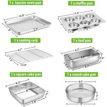 6-Piece Small Toaster Oven Pan Set