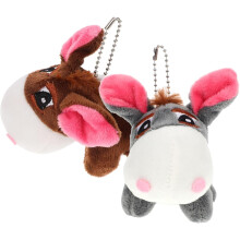 Ensemble de 2 porte-clés âne en peluche pour enfants
