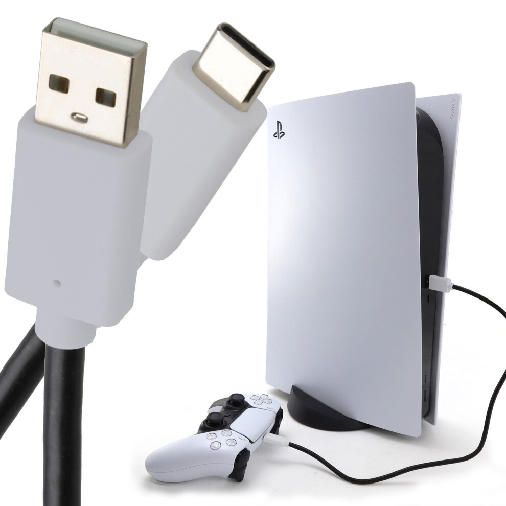 Kenable Usb C Fast Charging 3A Cable For Ps5 Wireless Controller Flexible Tpe Lead 4M