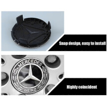 4Pcs Mercedes-Benz 75mm Wheel Center Caps ABS Hub Cover for Alloy Rims 2025