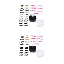 2Sets Assorted Color Halloween False Mustaches for Costume and Cosplay