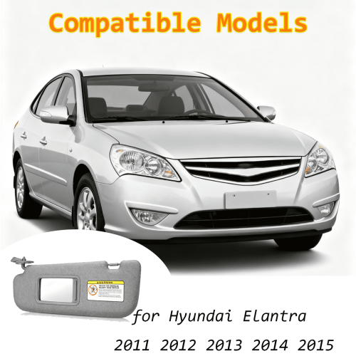 Left-Side Car Sun Visor for Hyundai Elantra 2011–2015 Grey 1