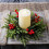 Christmas Candle Ring Garland with Red Berries & Eucalyptus 4