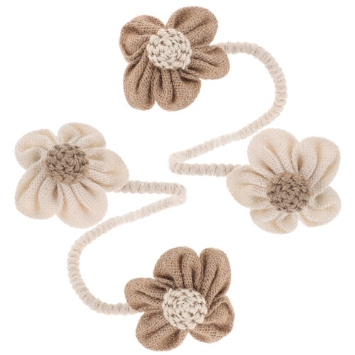 4Pièces Liens Rideaux Boho Tissu Style Pastoral 2