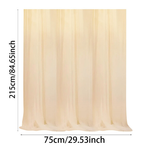 Sheer Voile Backdrop Curtain White 75x215cm 2