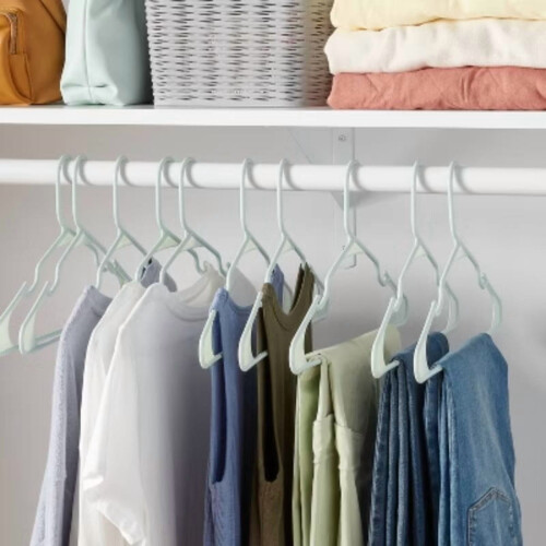 18-Pack Mint Plastic Clothes Hangers for Shirts Dresses 1