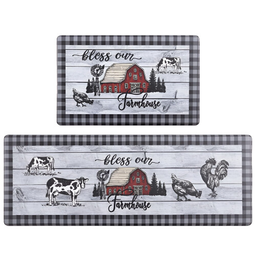 Kitchen Runner Rug Set 44x70 + 44x120cm 10mm Thick