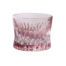Pink Whiskey Glass, Engraved Heavy Base Lead-free Old Fashioned Glasses