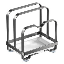 Organizador de tapas de ollas con bandeja y soporte para cucharas (1 unidad)