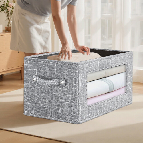 PVC Front Window Storage Box, Foldable Polyester Bin,