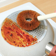 Brosse à vaisselle en fibre de coco avec manche en bois biodégradable